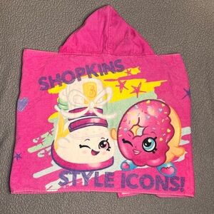 Shopkins Hooded Bath Towel Pink Little Girls One Size Fits Most